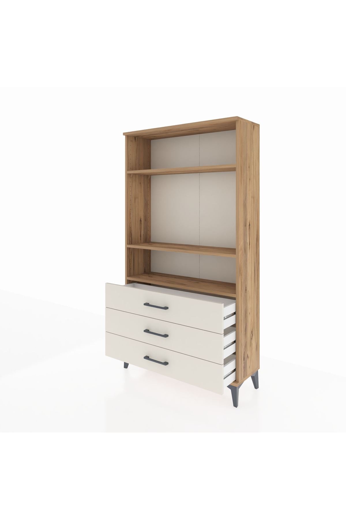 Arges Dolap 3 Raflı 3 Çekmeceli 88x30x163 - S21M082V7A