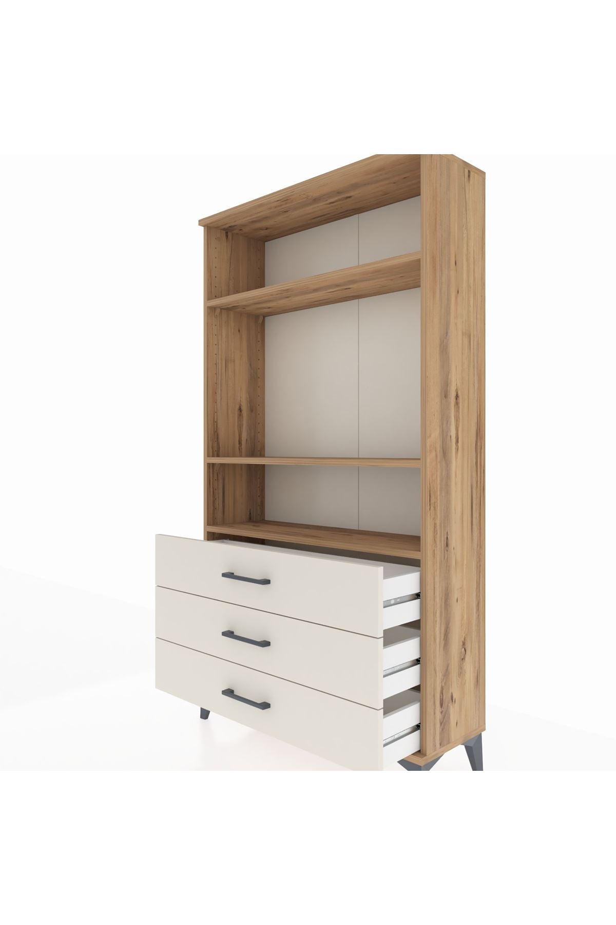 Arges Dolap 3 Raflı 3 Çekmeceli 88x30x163 - S21M082V7A