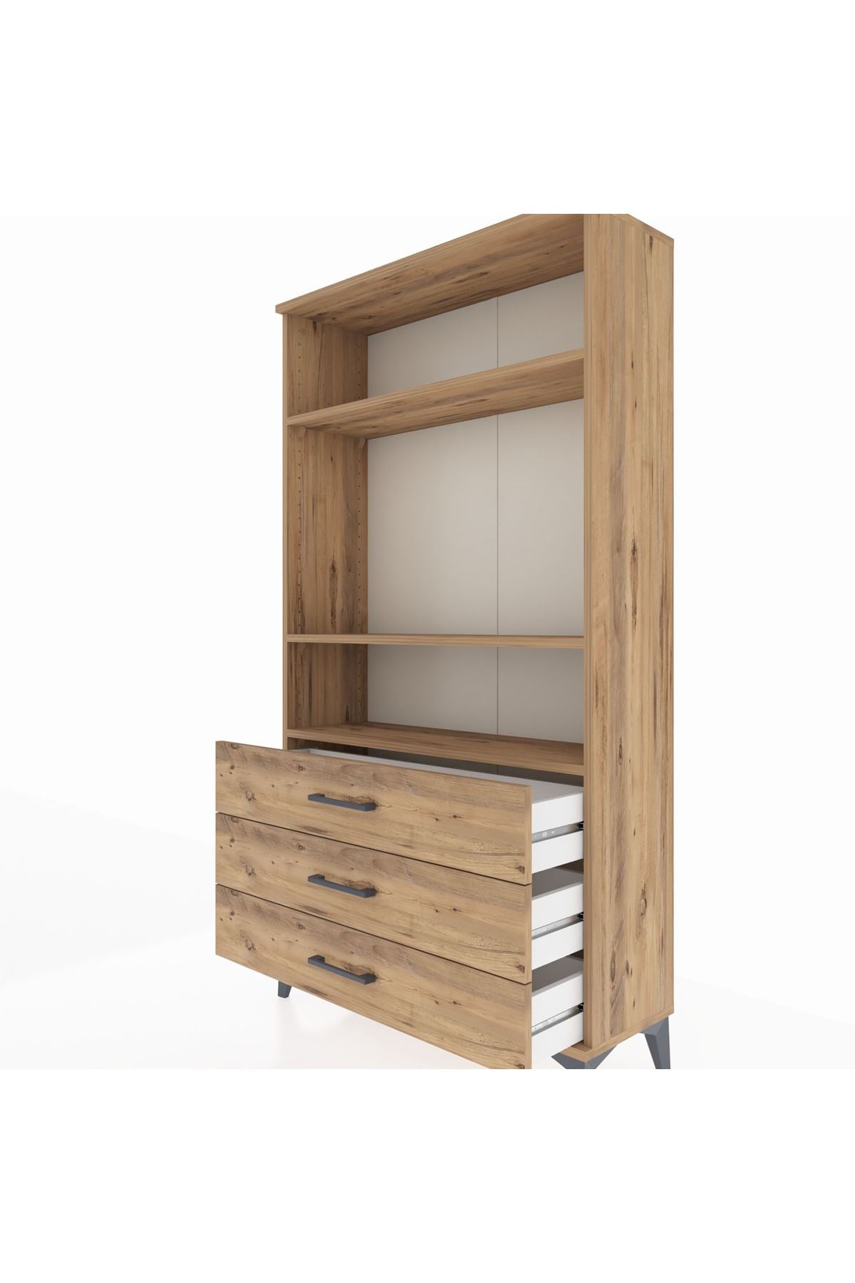 Arges Dolap 3 Raflı 3 Çekmeceli 88x30x163 - S21M082V9A