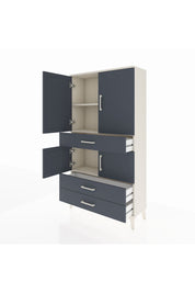 Arges Dolap 3 Raflı 3 Çekmeceli 4 Kapaklı 88x30x163 - S21M083V2A