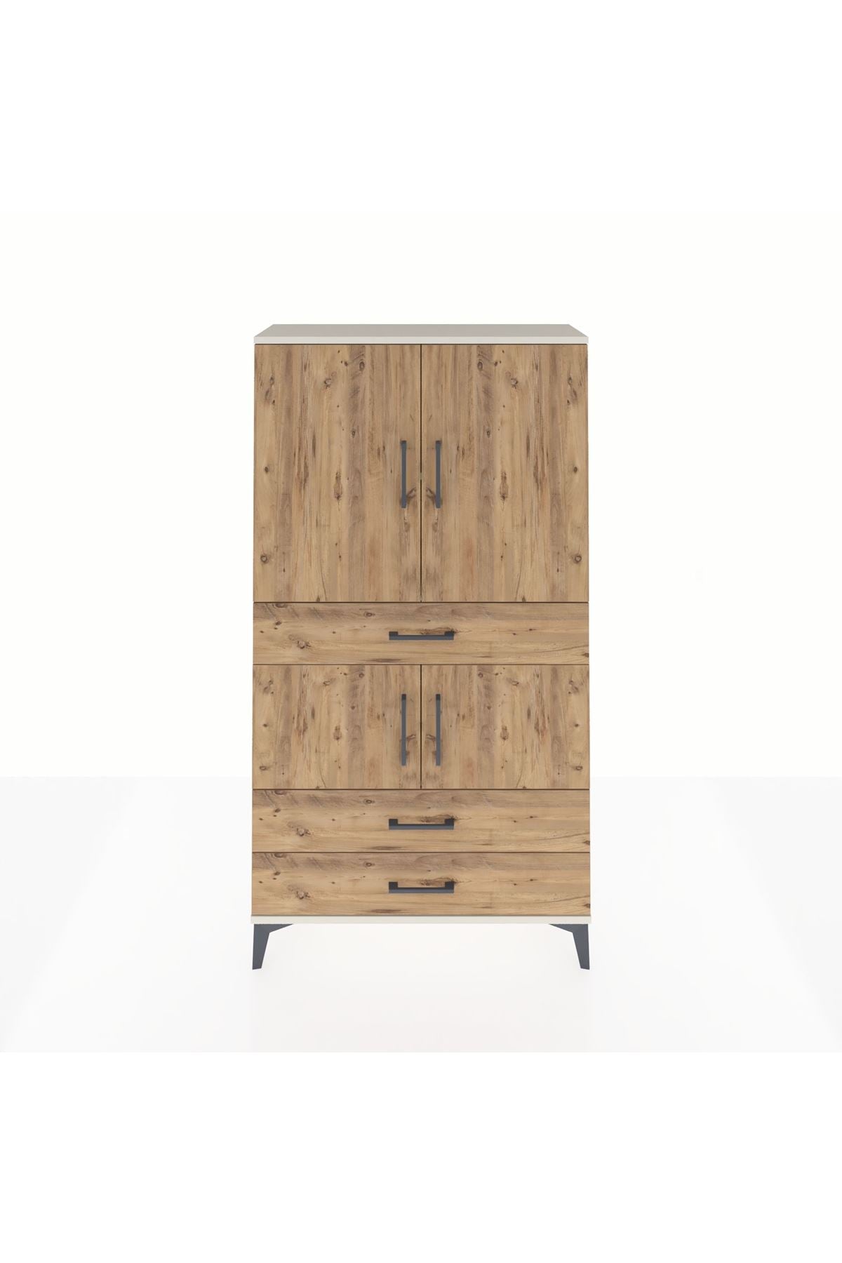 Arges Dolap 3 Raflı 3 Çekmeceli 4 Kapaklı 88x30x163 - S21M083V3A