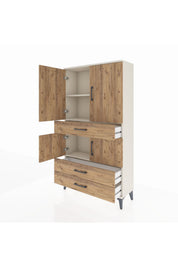 Arges Dolap 3 Raflı 3 Çekmeceli 4 Kapaklı 88x30x163 - S21M083V3A