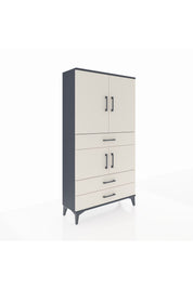 Arges Dolap 3 Raflı 3 Çekmeceli 4 Kapaklı 88x30x163 - S21M083V4A