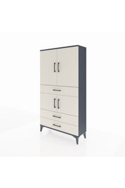 Arges Dolap 3 Raflı 3 Çekmeceli 4 Kapaklı 88x30x163 - S21M083V4A