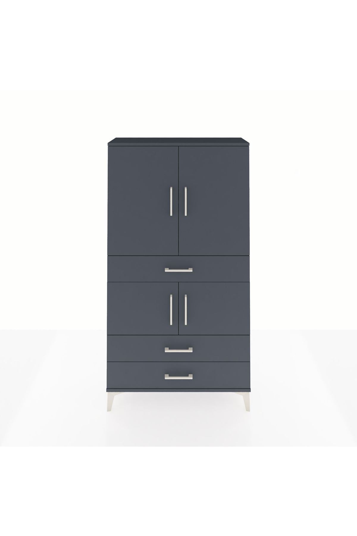 Arges Dolap 3 Raflı 3 Çekmeceli 4 Kapaklı 88x30x163 - S21M083V5A