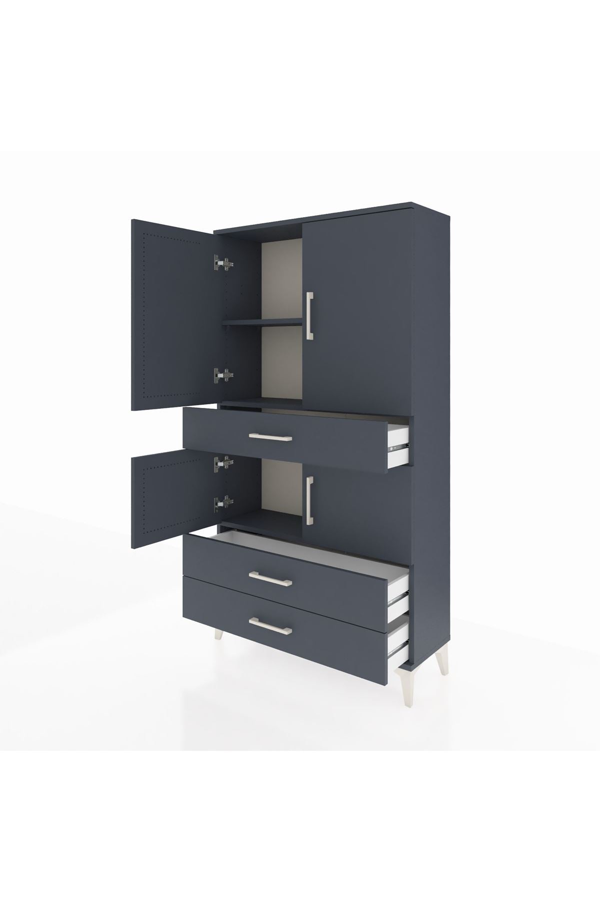 Arges Dolap 3 Raflı 3 Çekmeceli 4 Kapaklı 88x30x163 - S21M083V5A