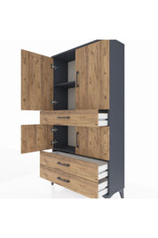Arges Dolap 3 Raflı 3 Çekmeceli 4 Kapaklı 88x30x163 - S21M083V6A