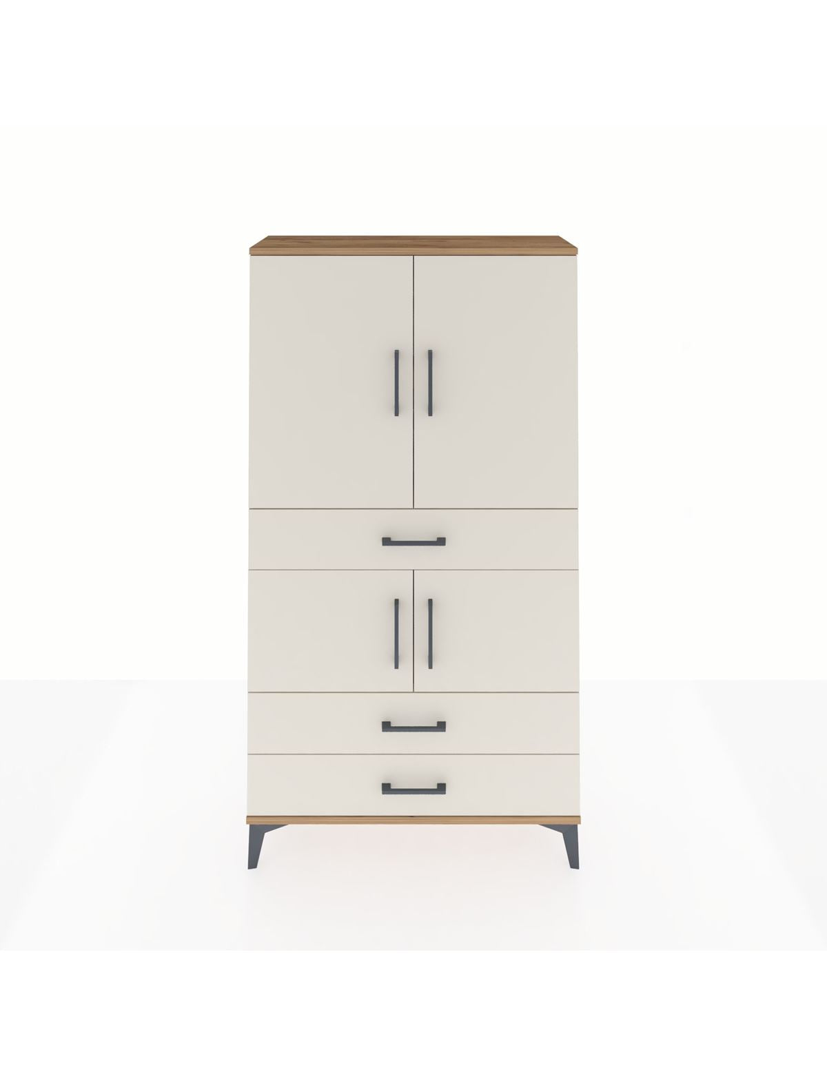 Arges Dolap 3 Raflı 3 Çekmeceli 4 Kapaklı 88x30x163 - S21M083V7A