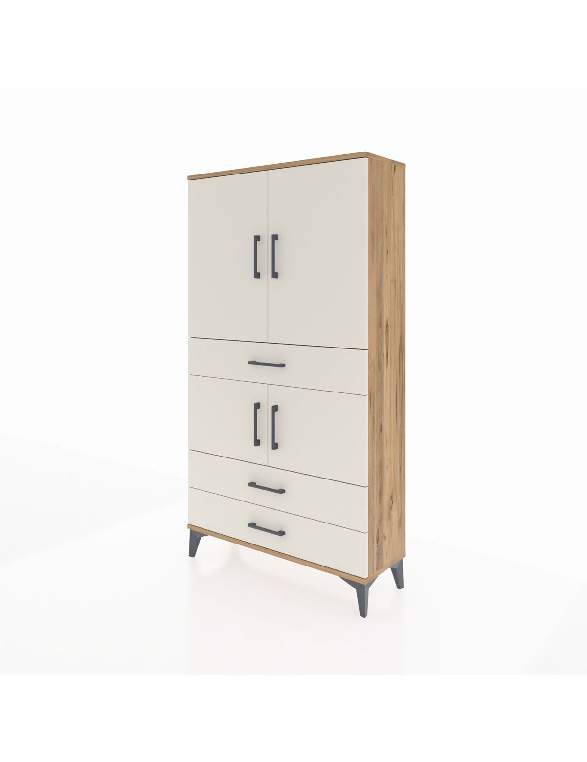 Arges Dolap 3 Raflı 3 Çekmeceli 4 Kapaklı 88x30x163 - S21M083V7A