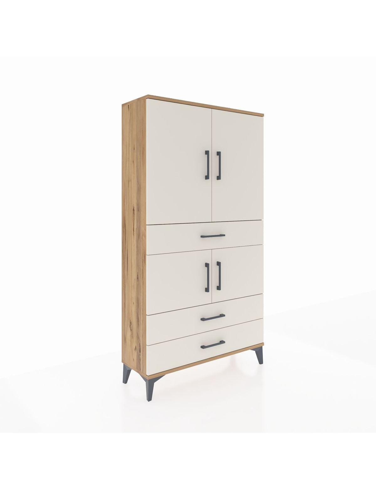 Arges Dolap 3 Raflı 3 Çekmeceli 4 Kapaklı 88x30x163 - S21M083V7A