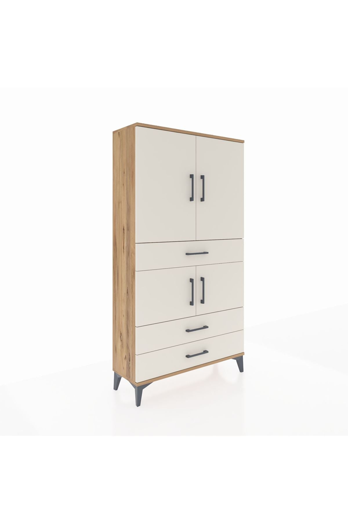 Arges Dolap 3 Raflı 3 Çekmeceli 4 Kapaklı 88x30x163 - S21M083V7A