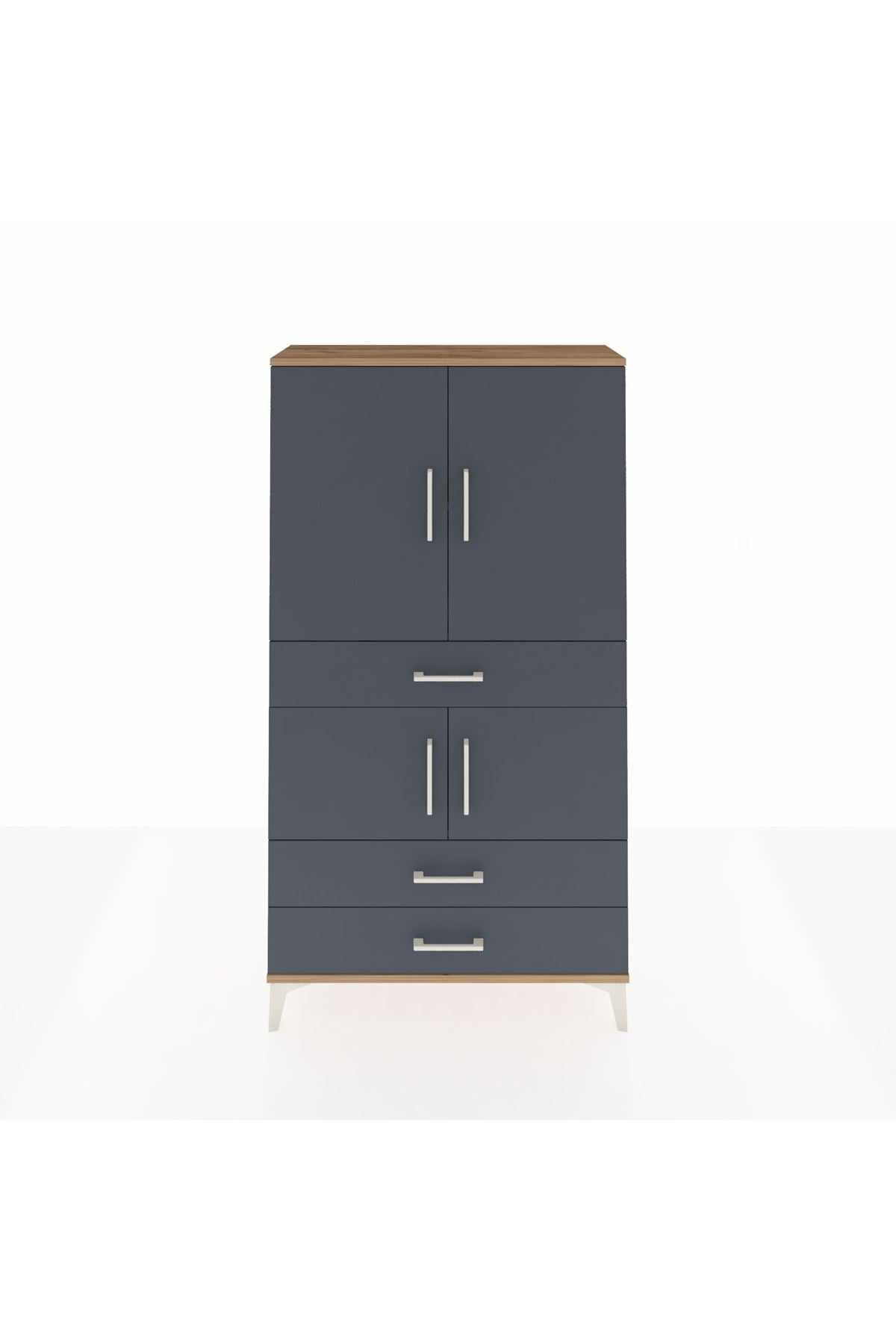 Arges Dolap 3 Raflı 3 Çekmeceli 4 Kapaklı 88x30x163 - S21M083V8A
