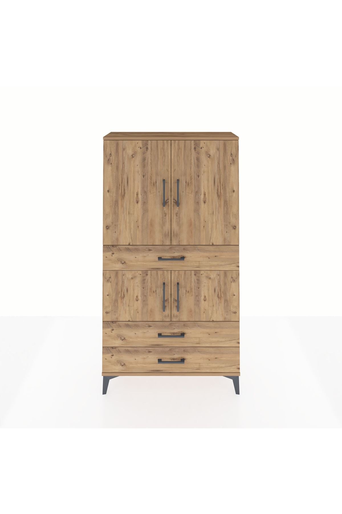 Arges Dolap 3 Raflı 3 Çekmeceli 4 Kapaklı 88x30x163 - S21M083V9A