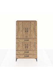 Arges Dolap 3 Raflı 3 Çekmeceli 4 Kapaklı 88x30x163 - S21M083V9A