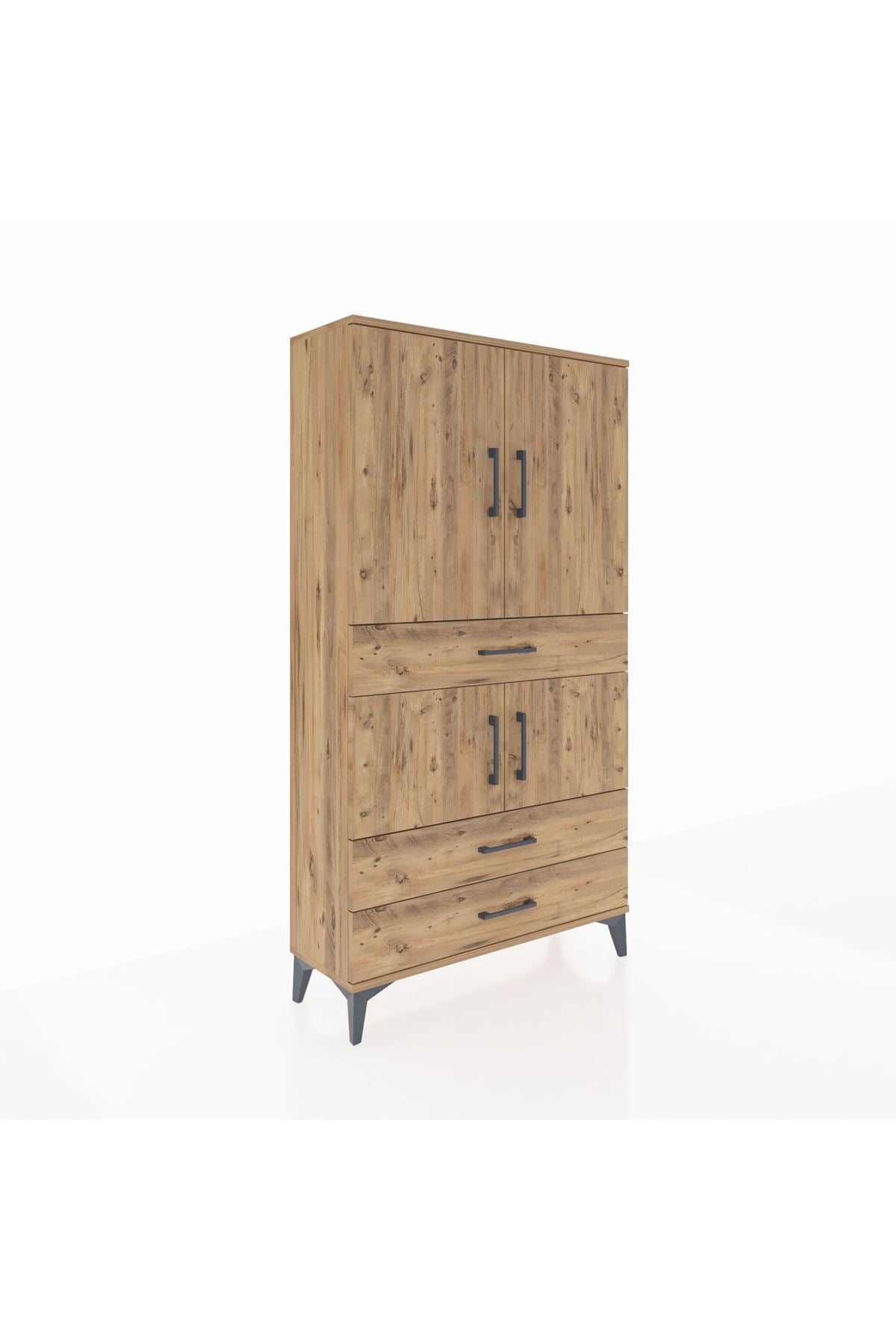 Arges Dolap 3 Raflı 3 Çekmeceli 4 Kapaklı 88x30x163 - S21M083V9A
