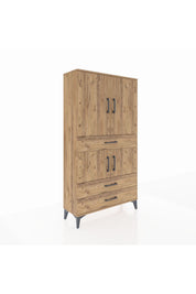 Arges Dolap 3 Raflı 3 Çekmeceli 4 Kapaklı 88x30x163 - S21M083V9A