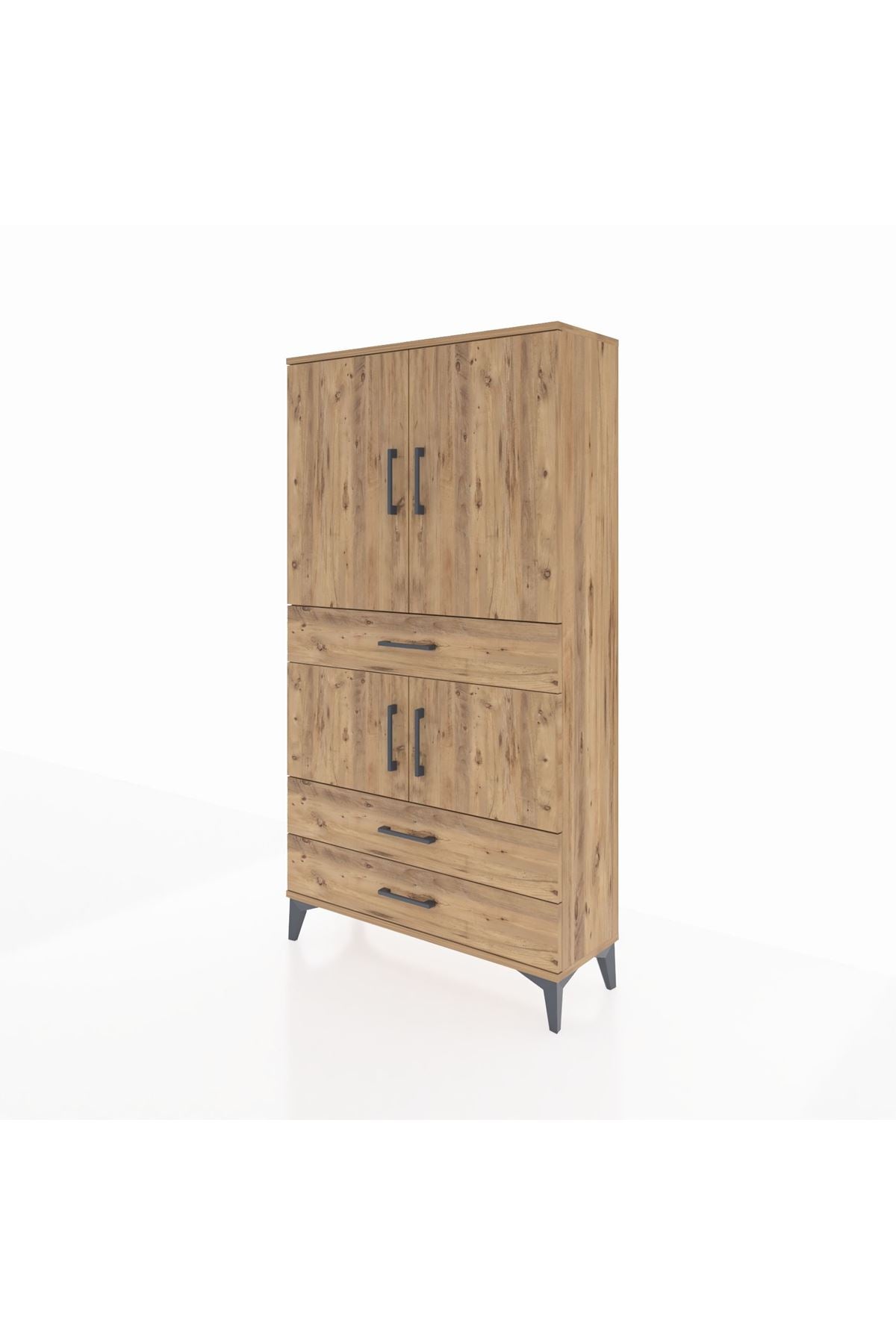 Arges Dolap 3 Raflı 3 Çekmeceli 4 Kapaklı 88x30x163 - S21M083V9A