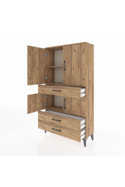 Arges Dolap 3 Raflı 3 Çekmeceli 4 Kapaklı 88x30x163 - S21M083V9A