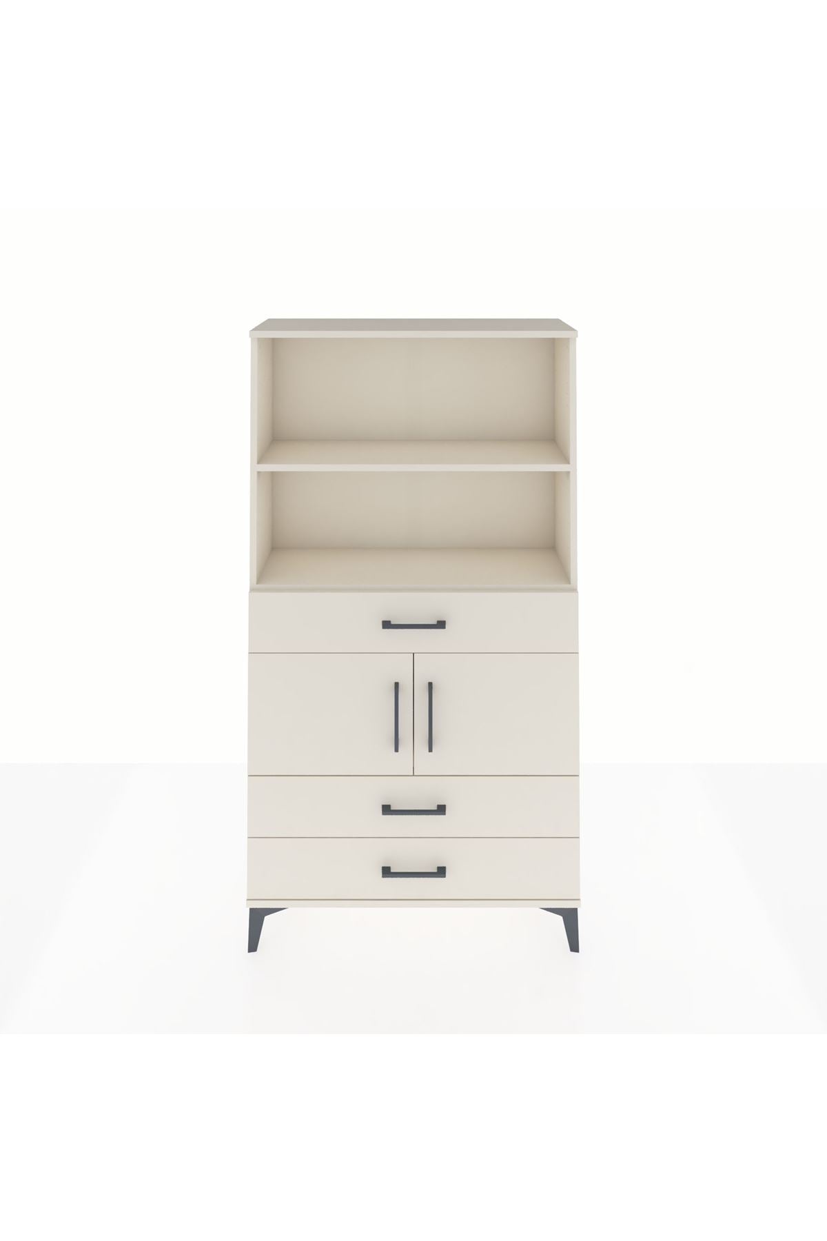 Arges Dolap 3 Raflı 3 Çekmeceli 2 Kapaklı 88x30x163 - S21M084V1A
