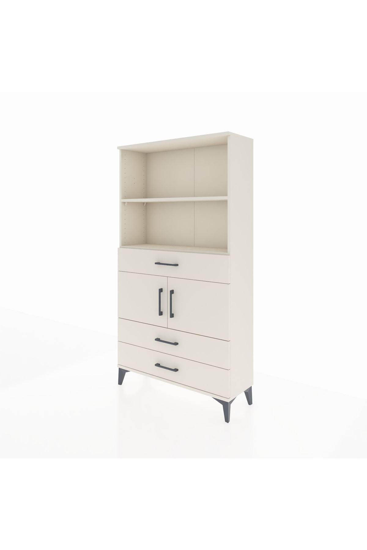 Arges Dolap 3 Raflı 3 Çekmeceli 2 Kapaklı 88x30x163 - S21M084V1A