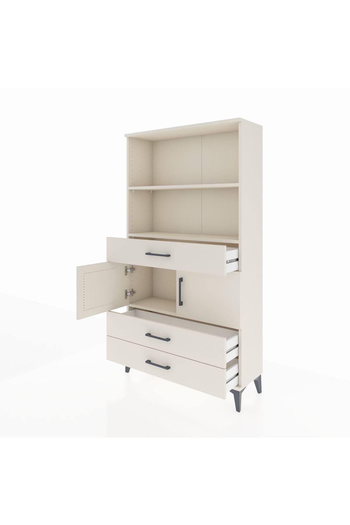 Arges Dolap 3 Raflı 3 Çekmeceli 2 Kapaklı 88x30x163 - S21M084V1A
