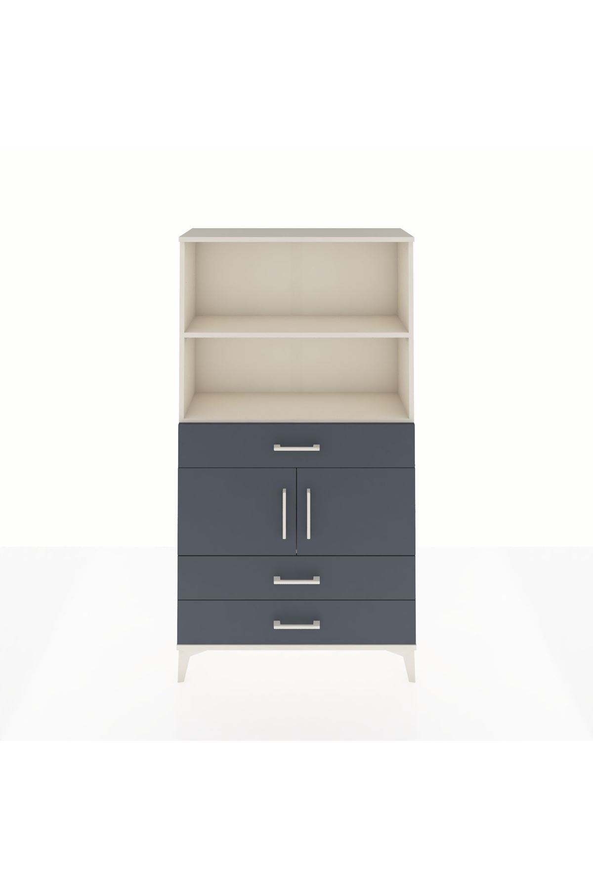 Arges Dolap 3 Raflı 3 Çekmeceli 2 Kapaklı 88x30x163 - S21M084V2A