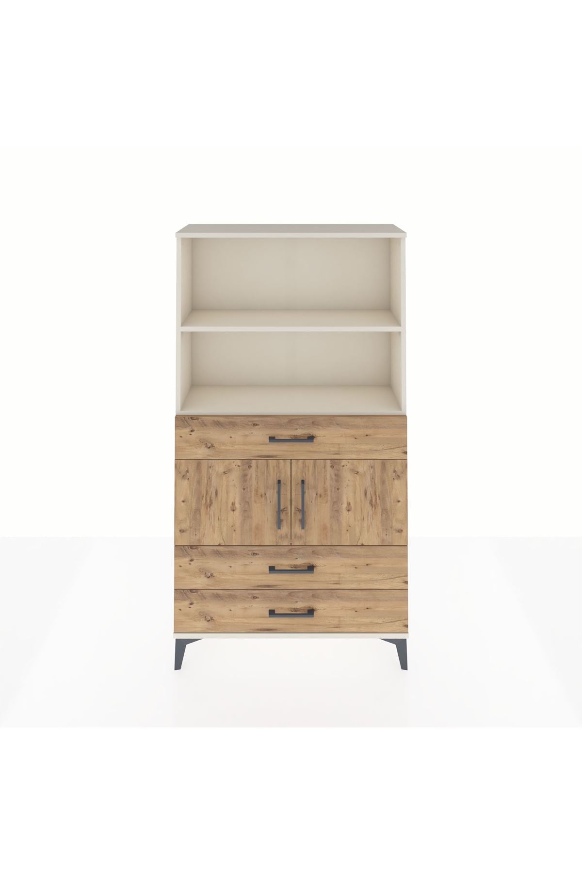 Arges Dolap 3 Raflı 3 Çekmeceli 2 Kapaklı 88x30x163 - S21M084V3A
