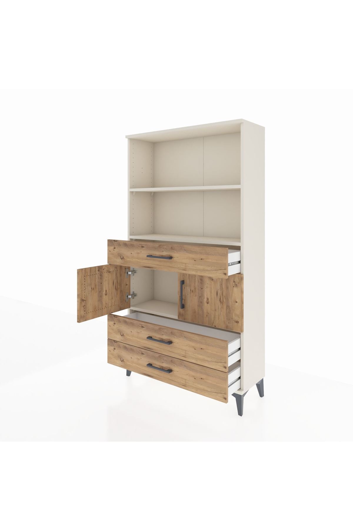 Arges Dolap 3 Raflı 3 Çekmeceli 2 Kapaklı 88x30x163 - S21M084V3A
