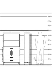 Arges Dolap 3 Raflı 3 Çekmeceli 2 Kapaklı 88x30x163 - S21M084V4A