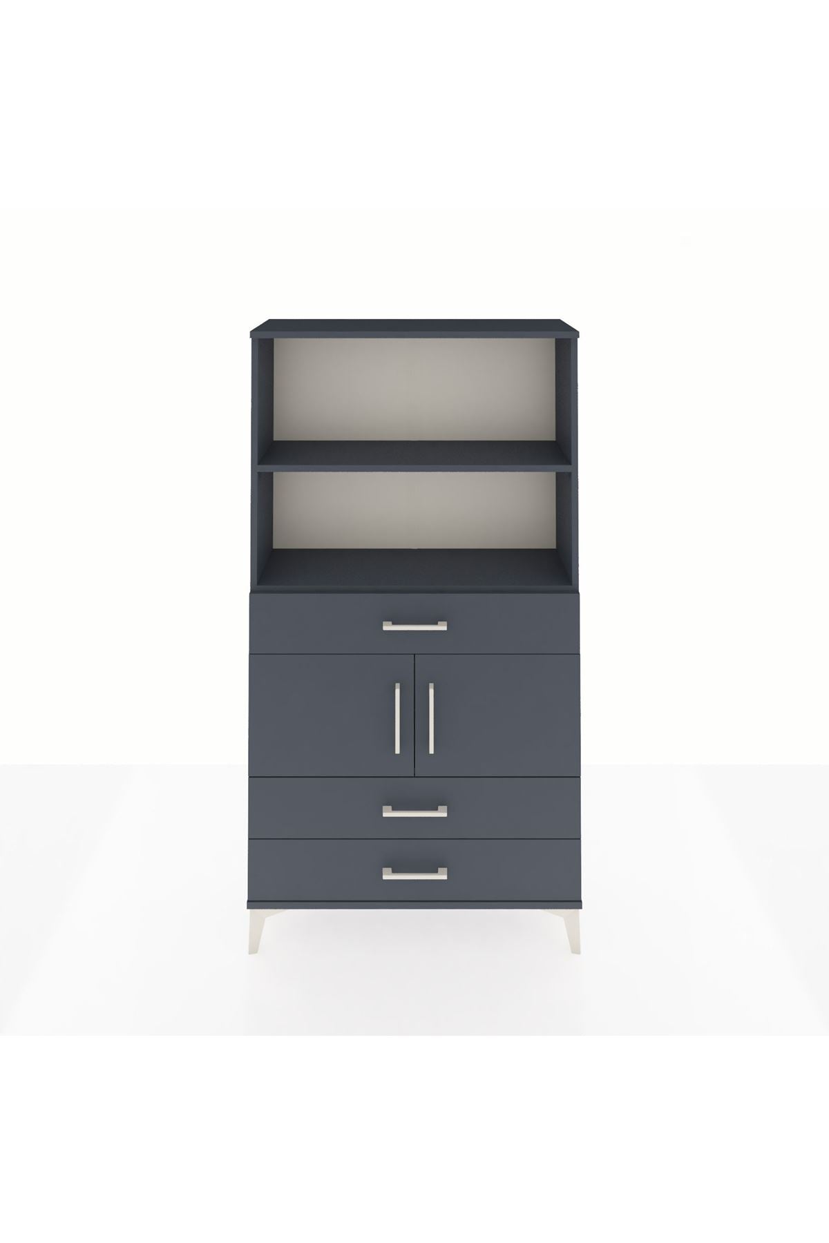 Arges Dolap 3 Raflı 3 Çekmeceli 2 Kapaklı 88x30x163 - S21M084V5A