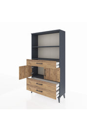 Arges Dolap 3 Raflı 3 Çekmeceli 2 Kapaklı 88x30x163 - S21M084V6A