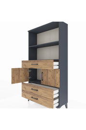 Arges Dolap 3 Raflı 3 Çekmeceli 2 Kapaklı 88x30x163 - S21M084V6A