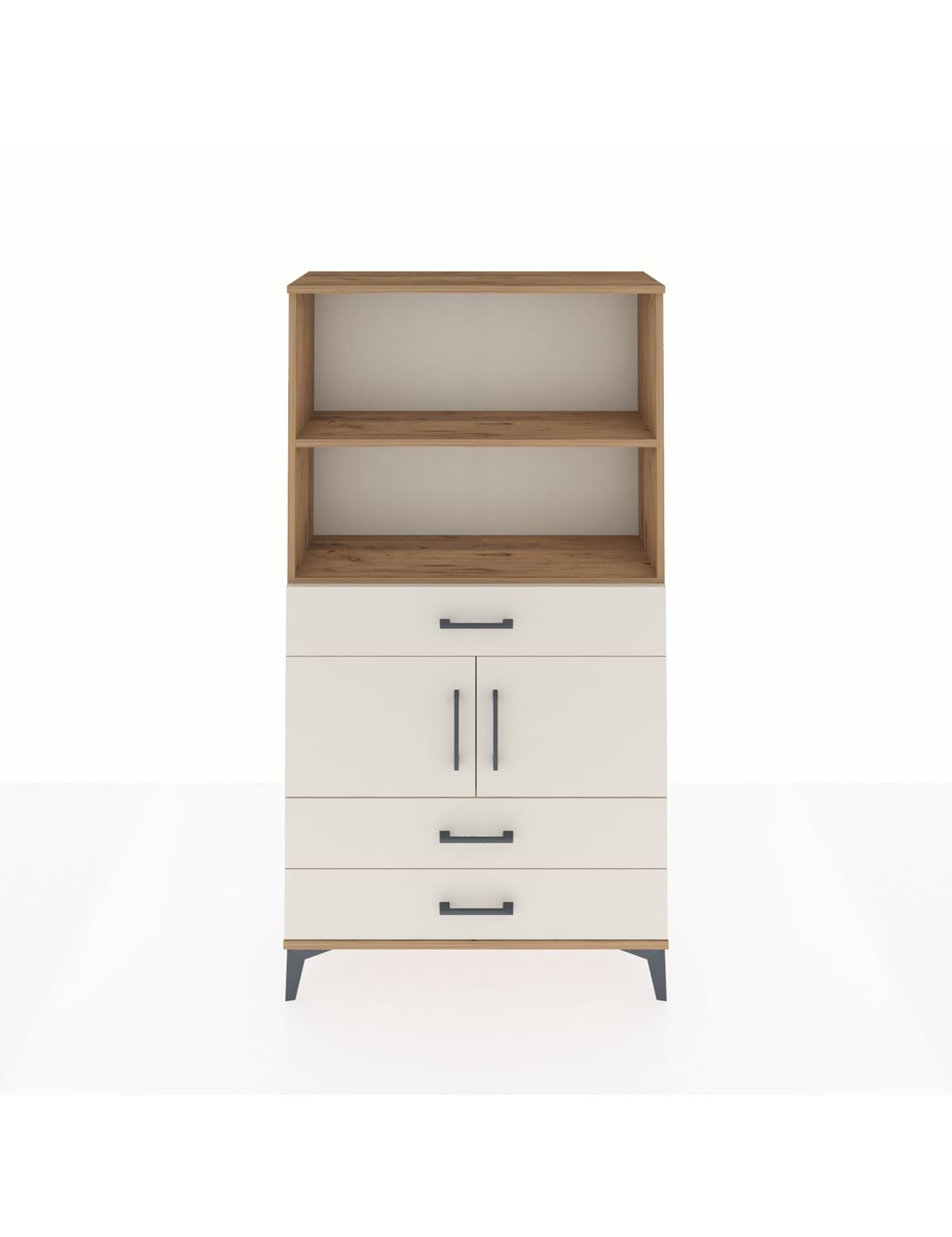 Arges Dolap 3 Raflı 3 Çekmeceli 2 Kapaklı 88x30x163 - S21M084V7A