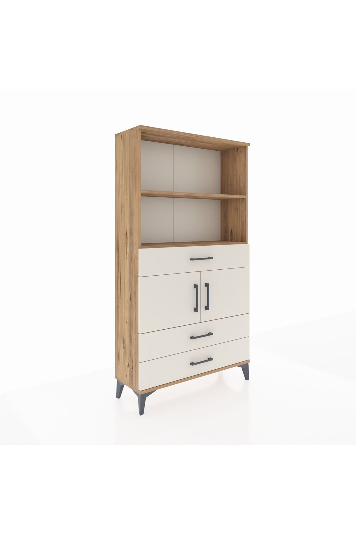 Arges Dolap 3 Raflı 3 Çekmeceli 2 Kapaklı 88x30x163 - S21M084V7A