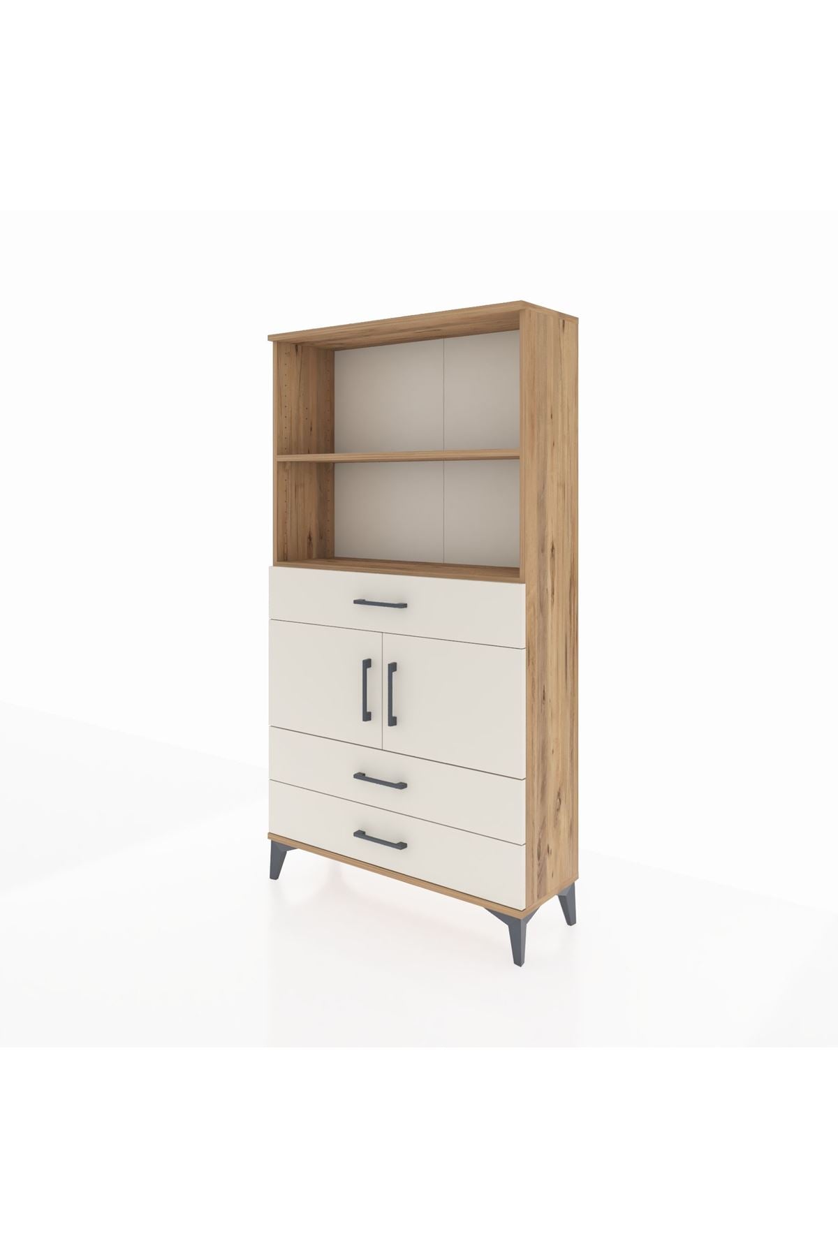 Arges Dolap 3 Raflı 3 Çekmeceli 2 Kapaklı 88x30x163 - S21M084V7A