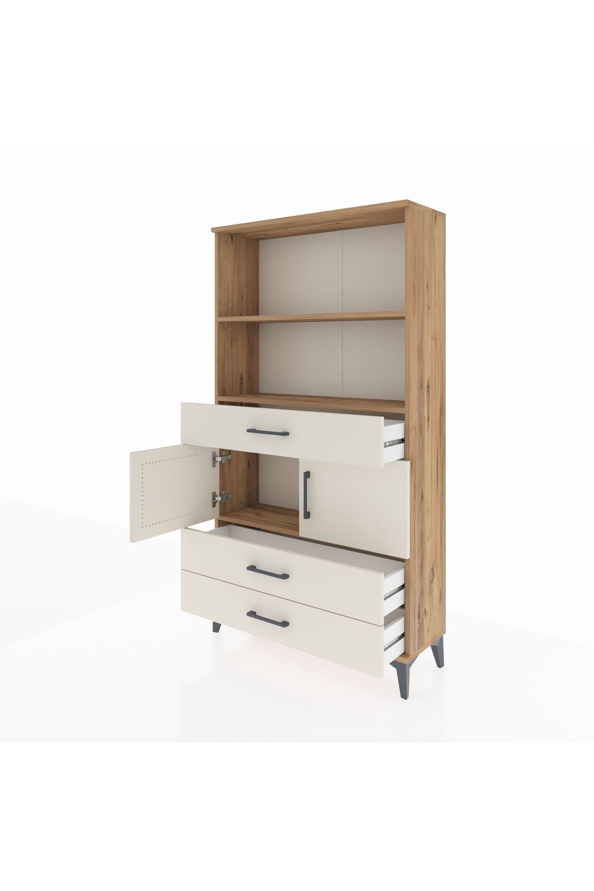 Arges Dolap 3 Raflı 3 Çekmeceli 2 Kapaklı 88x30x163 - S21M084V7A