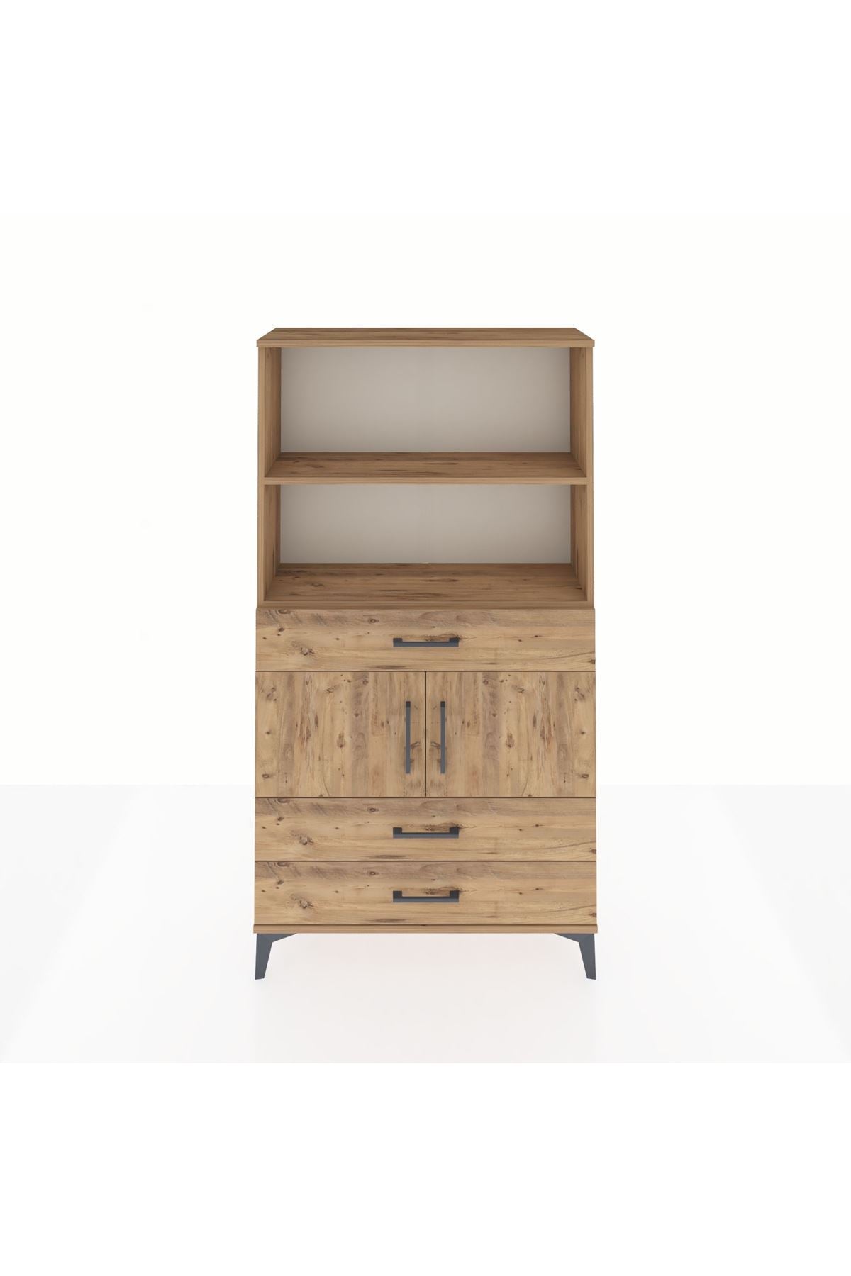 Arges Dolap 3 Raflı 3 Çekmeceli 2 Kapaklı 88x30x163 - S21M084V9A