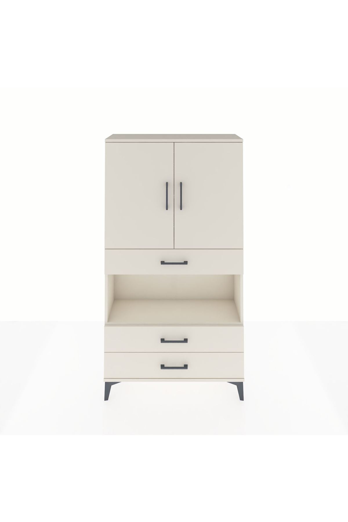 Arges Dolap 3 Raflı 3 Çekmeceli 2 Kapaklı 88x30x163 - S21M085V1A