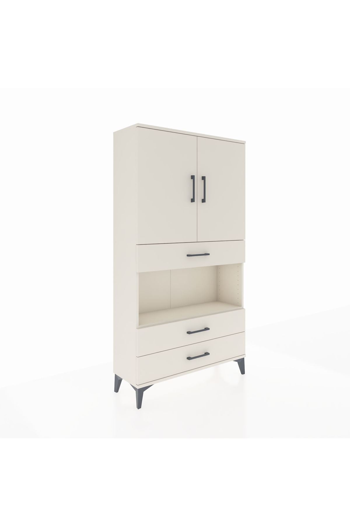 Arges Dolap 3 Raflı 3 Çekmeceli 2 Kapaklı 88x30x163 - S21M085V1A