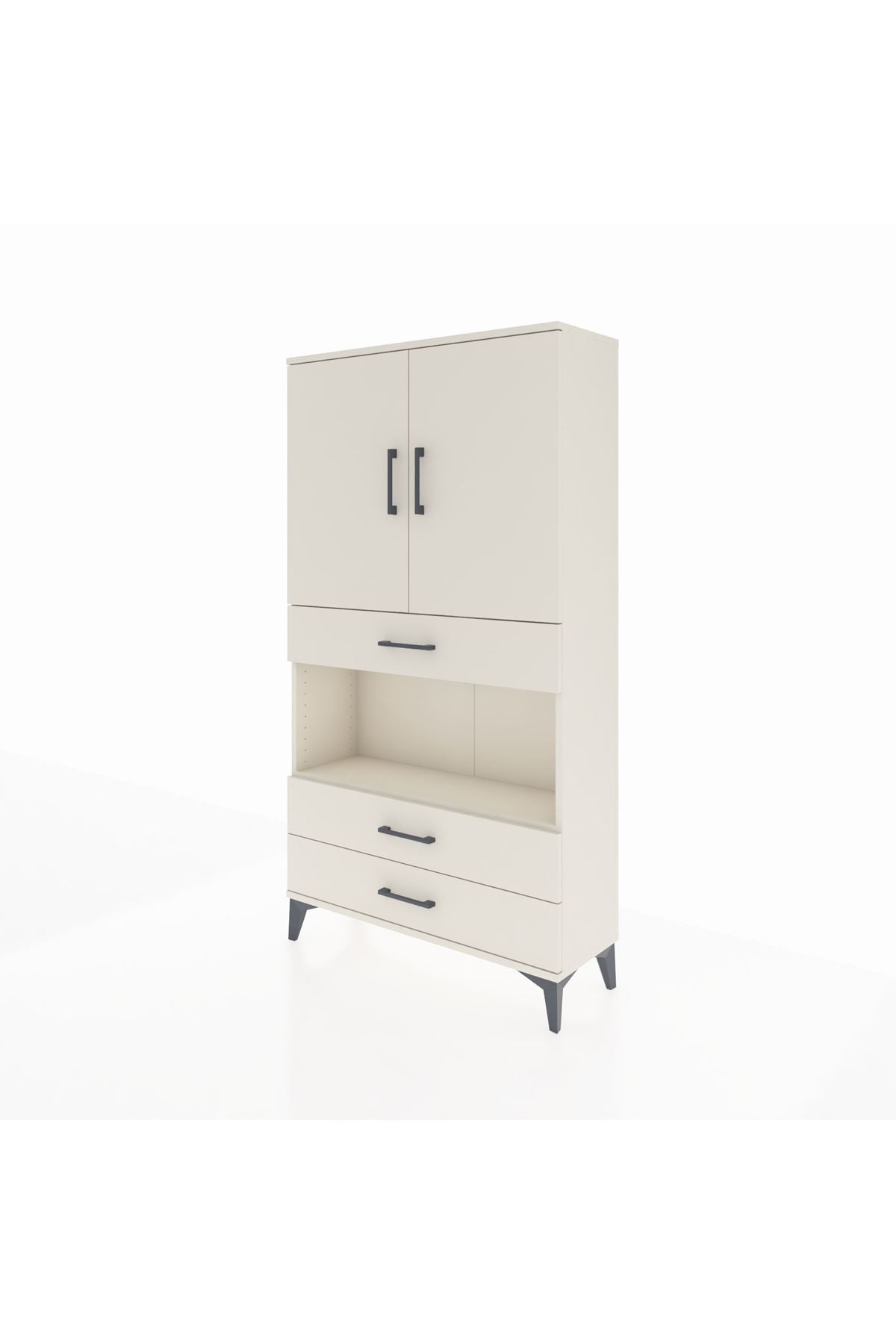 Arges Dolap 3 Raflı 3 Çekmeceli 2 Kapaklı 88x30x163 - S21M085V1A