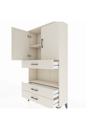 Arges Dolap 3 Raflı 3 Çekmeceli 2 Kapaklı 88x30x163 - S21M085V1A