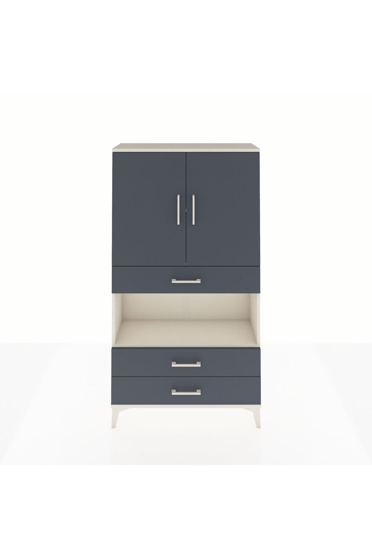 Arges Dolap 3 Raflı 3 Çekmeceli 2 Kapaklı 88x30x163 - S21M085V2A
