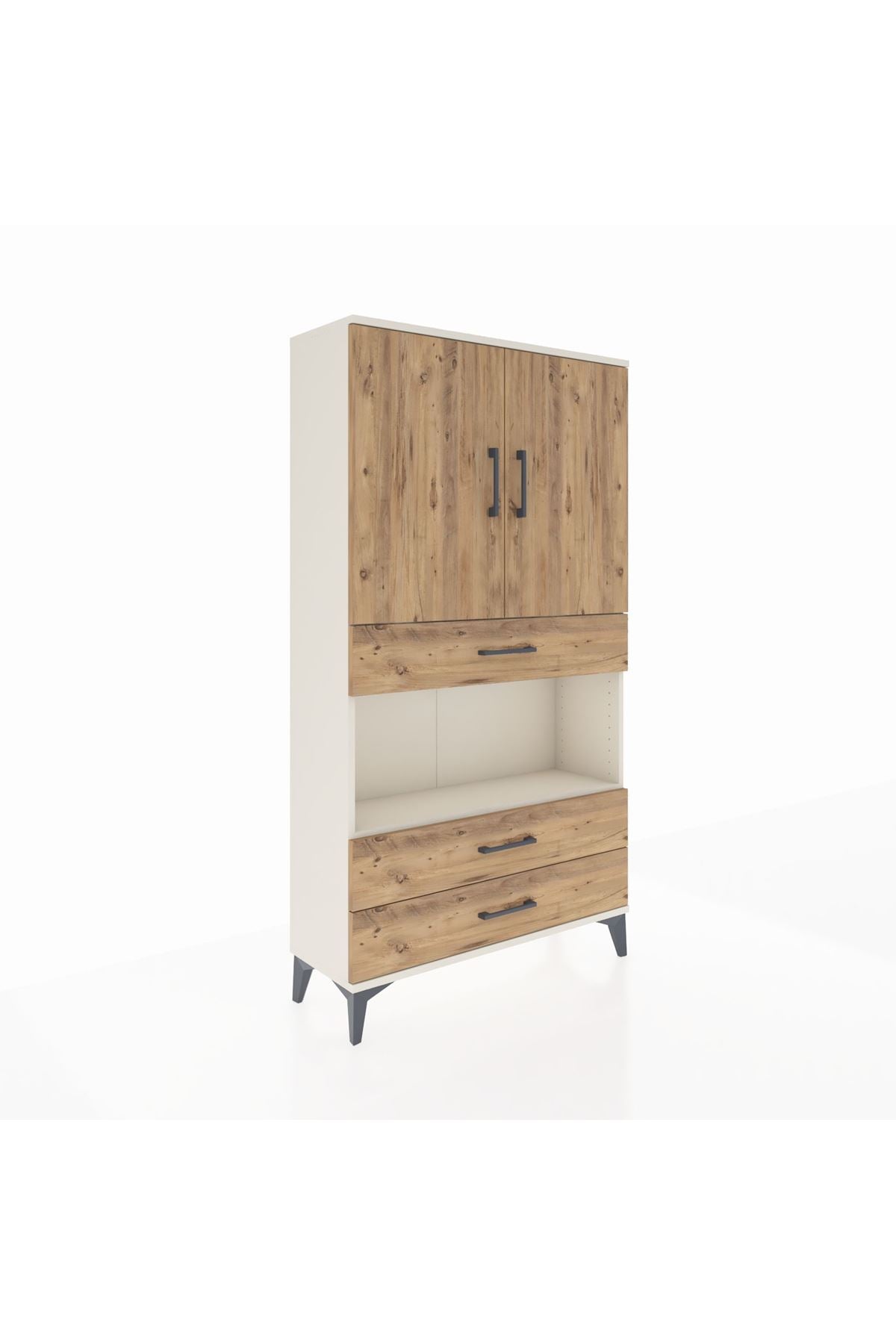 Arges Dolap 3 Raflı 3 Çekmeceli 2 Kapaklı 88x30x163 - S21M085V3A