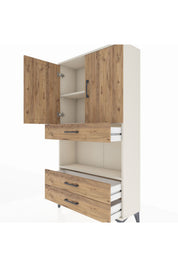 Arges Dolap 3 Raflı 3 Çekmeceli 2 Kapaklı 88x30x163 - S21M085V3A