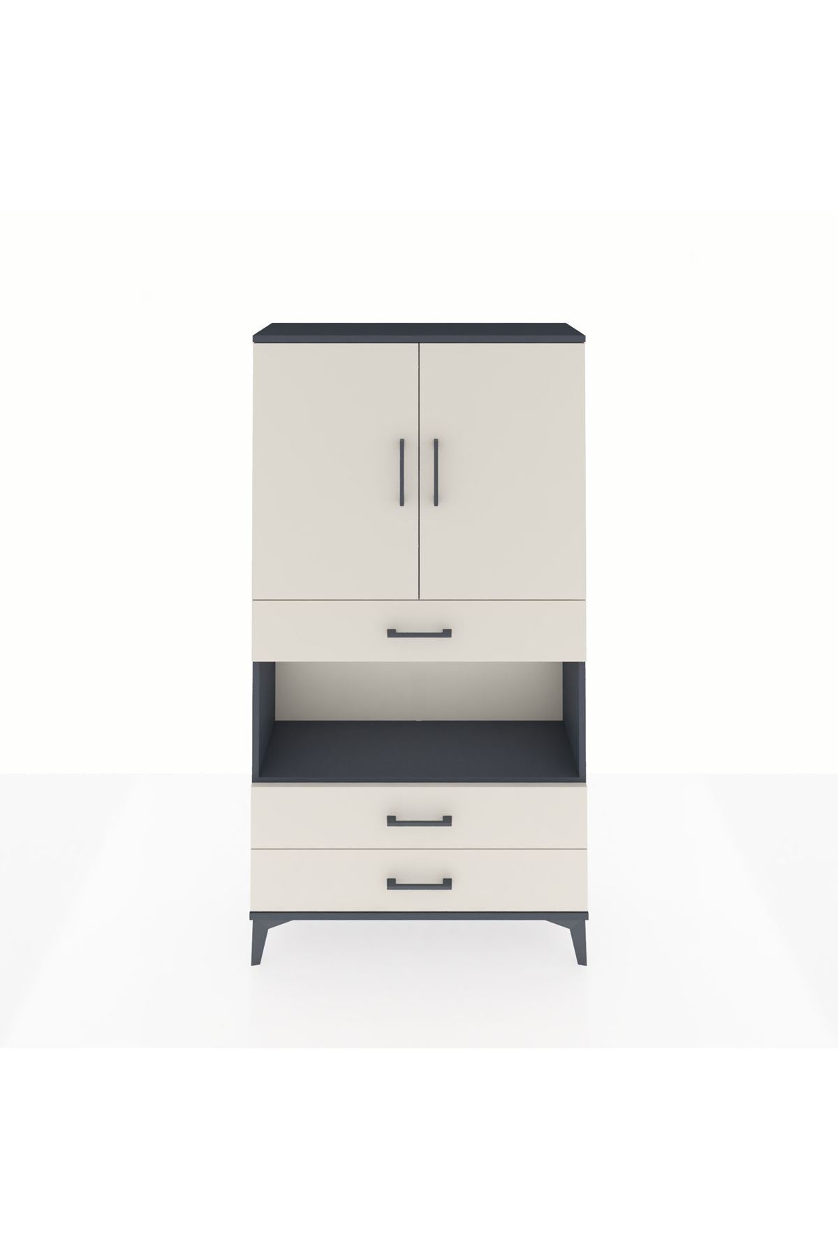 Arges Dolap 3 Raflı 3 Çekmeceli 2 Kapaklı 88x30x163 - S21M085V4A