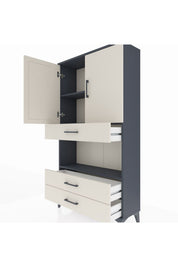 Arges Dolap 3 Raflı 3 Çekmeceli 2 Kapaklı 88x30x163 - S21M085V4A