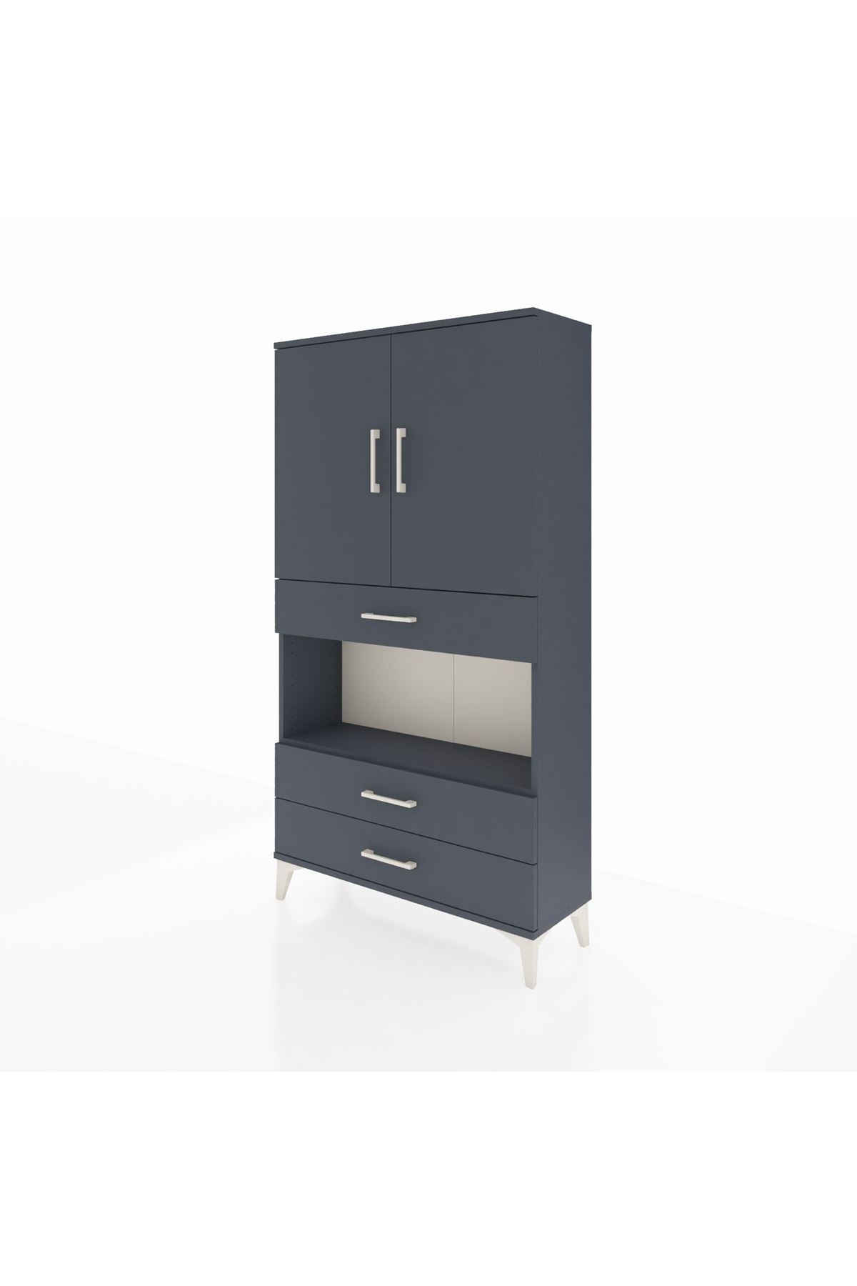 Arges Dolap 3 Raflı 3 Çekmeceli 2 Kapaklı 88x30x163 - S21M085V5A