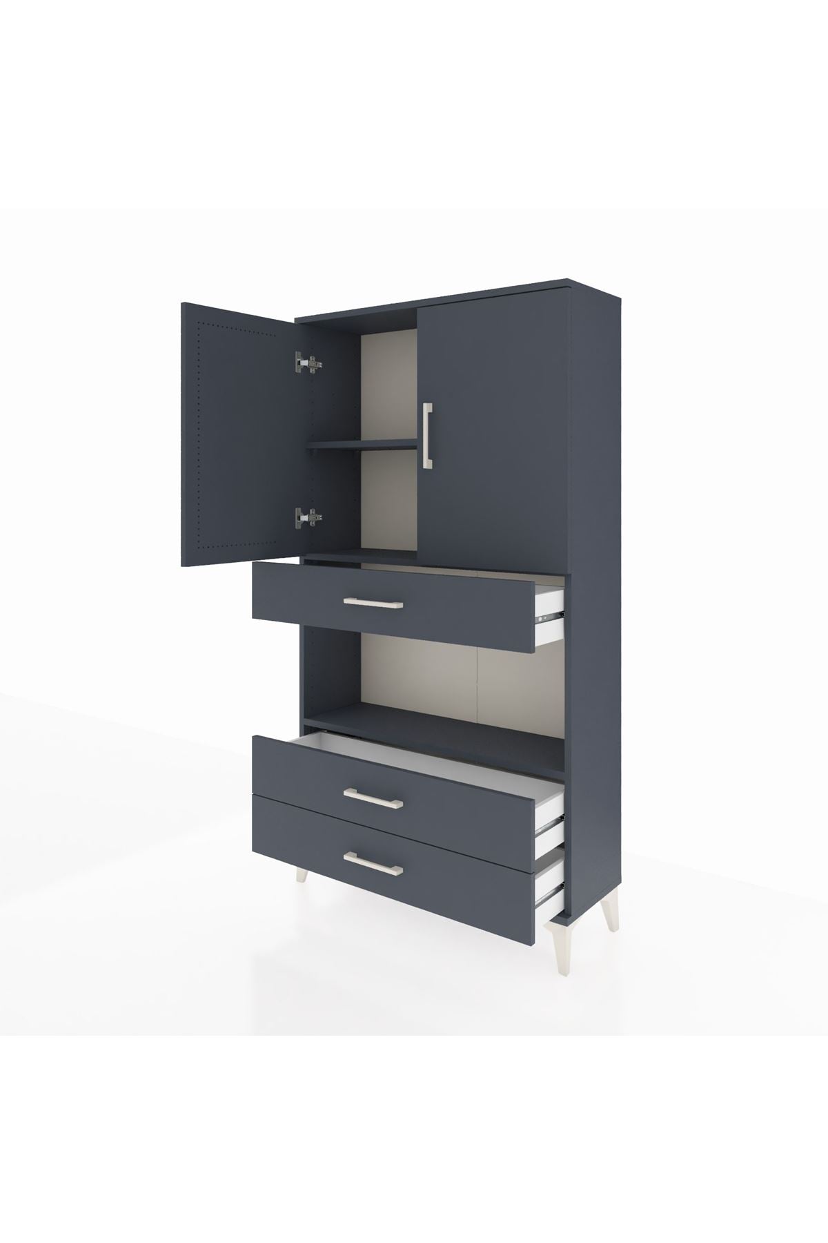 Arges Dolap 3 Raflı 3 Çekmeceli 2 Kapaklı 88x30x163 - S21M085V5A
