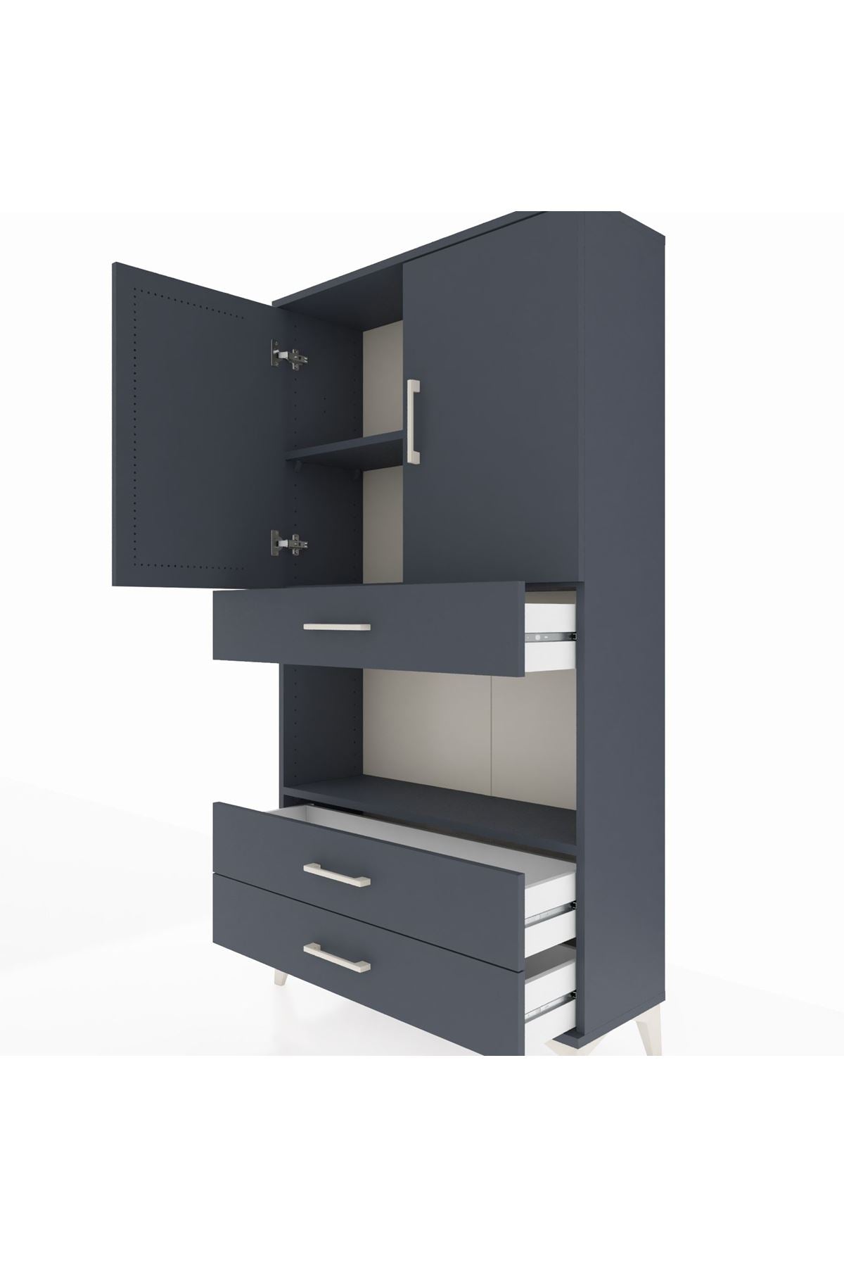 Arges Dolap 3 Raflı 3 Çekmeceli 2 Kapaklı 88x30x163 - S21M085V5A