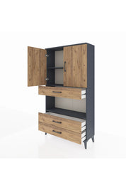 Arges Dolap 3 Raflı 3 Çekmeceli 2 Kapaklı 88x30x163 - S21M085V6A